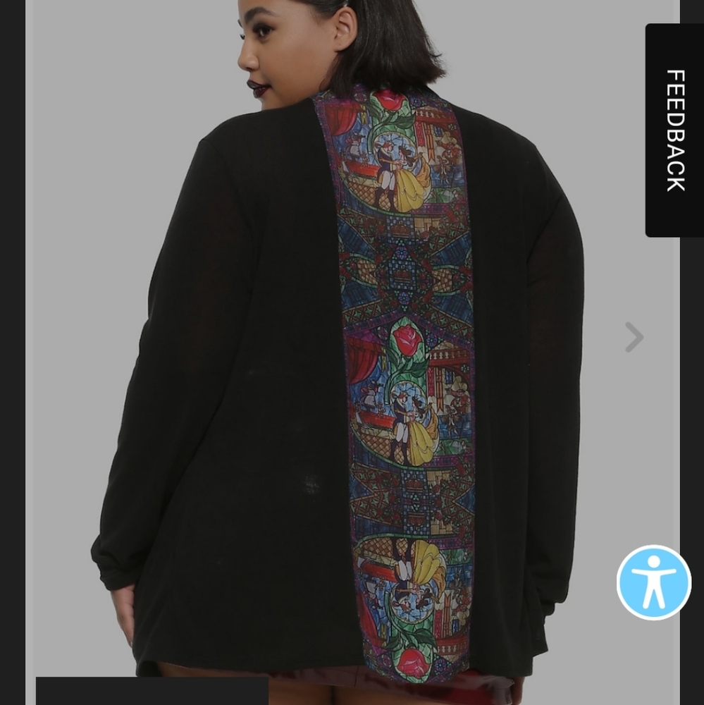 Hot topic plus beauty and beast cardigan